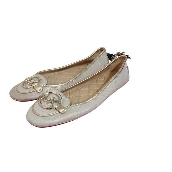 Michael Kors Gold Shimmering Ballet flats Women’s Lillie Moccasins 7.5 - Picture 7 of 12